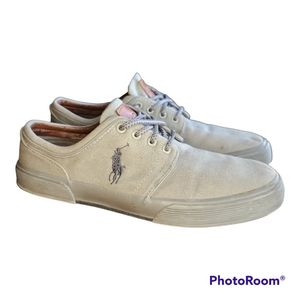 Polo by Ralph Lauren Faxon Low size 11.5 Grey Lace Up Sneakers preowned